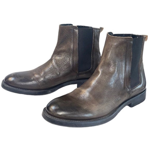 Men’s Bacco Bucci Rustic Italian Leather Chelsea Boots. Size 9.5 GUC - Picture 1 of 14